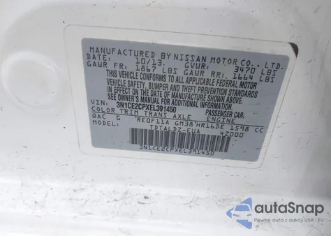 2014 Nissan Versa Note Sv from USA, damaged, VIN 3N1CE2CPXEL391450